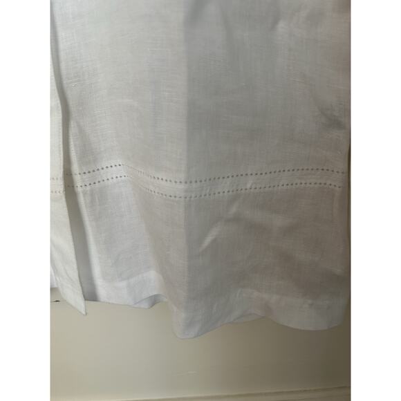 Vintage Talbots Irish Linen Collared Button Blouse Womens Size 8 White NWT - Picture 2 of 8